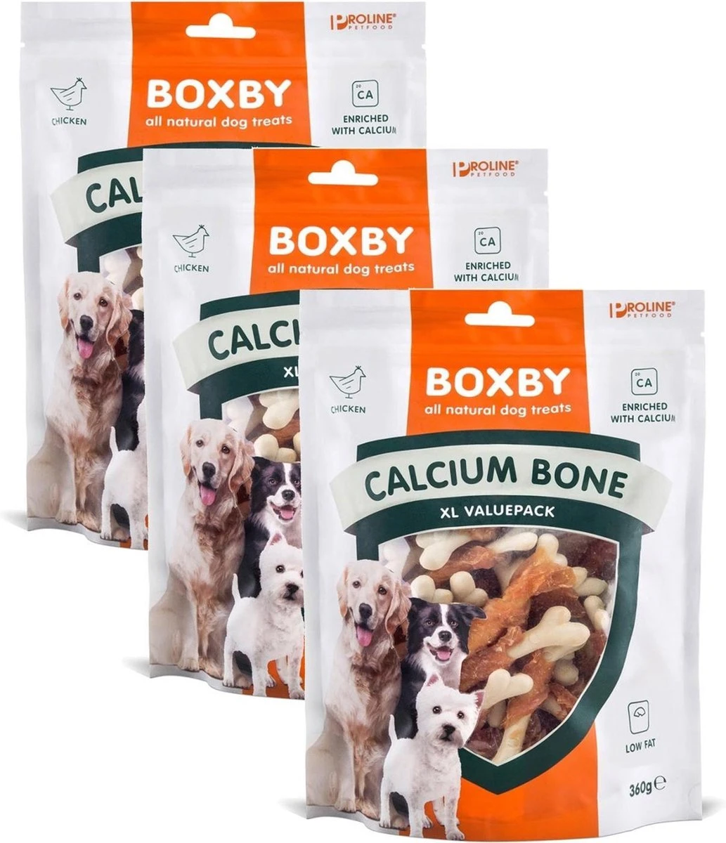 Proline Boxby Calcium Bone - Hondensnacks - 3 X 360 G Valuepack - Afbeelding 2