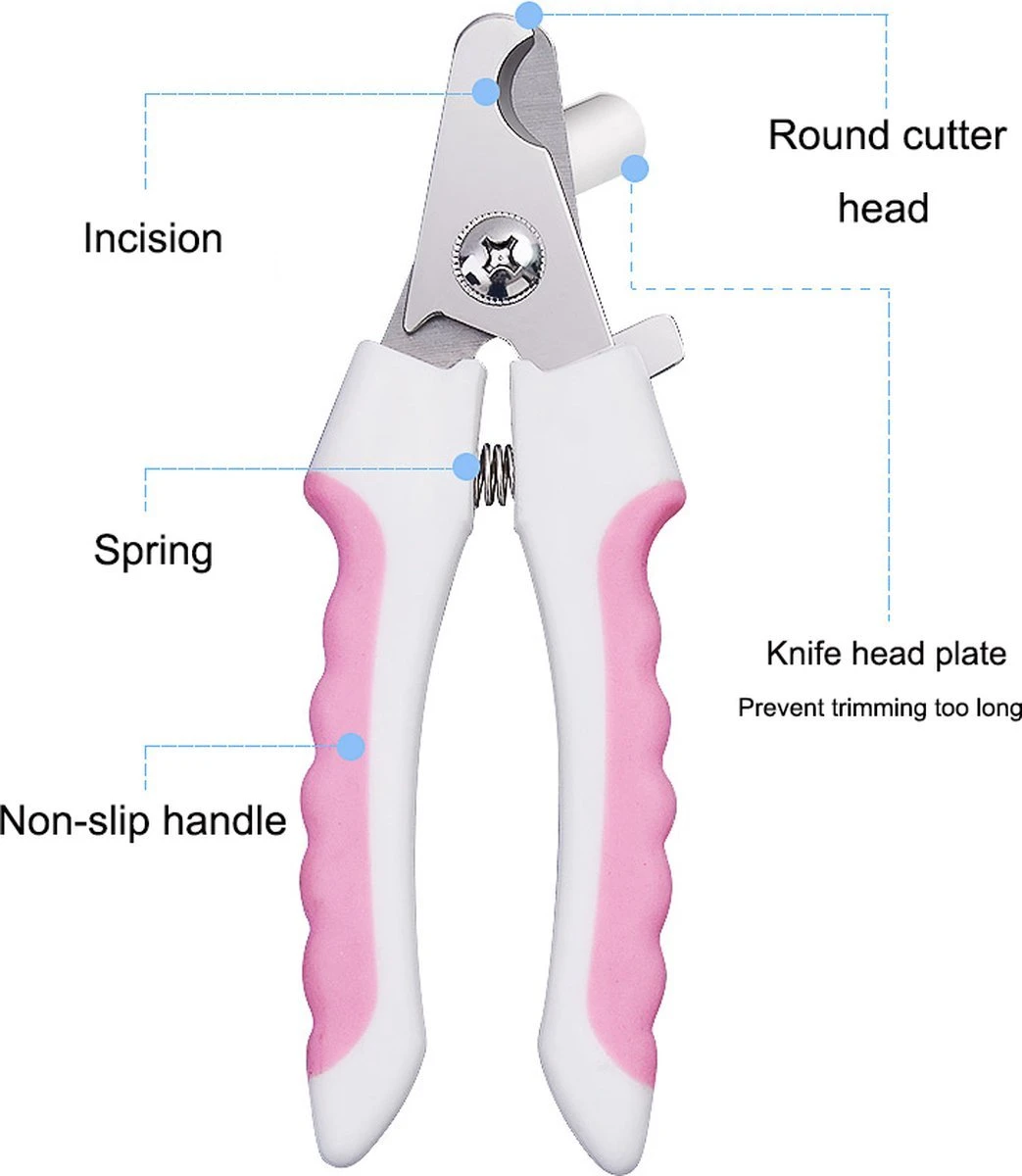 Merkloos Professionele Nagelschaar - Dieren Nagelschaar - Roze - Honden Nagelknipper - Hondennagels - Honden Knip Schaar - Honden Knipsch - Afbeelding 3