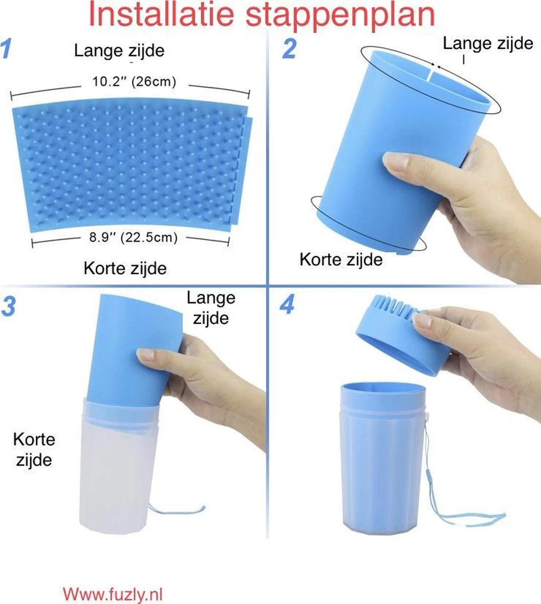 Fuzly- 2 In 1 Hondenpoten Reiniger + Handdoek - Hondenborstel - Borstel Hond / Kat - Hondenpoot Reiniger - Huisdier Poot Wassen - Borstel - Hondenverzorging - Verzorging Hond - Honden Wassen - Schoonmaak Borstel - Kattenborstel - Groen - Afbeelding 3