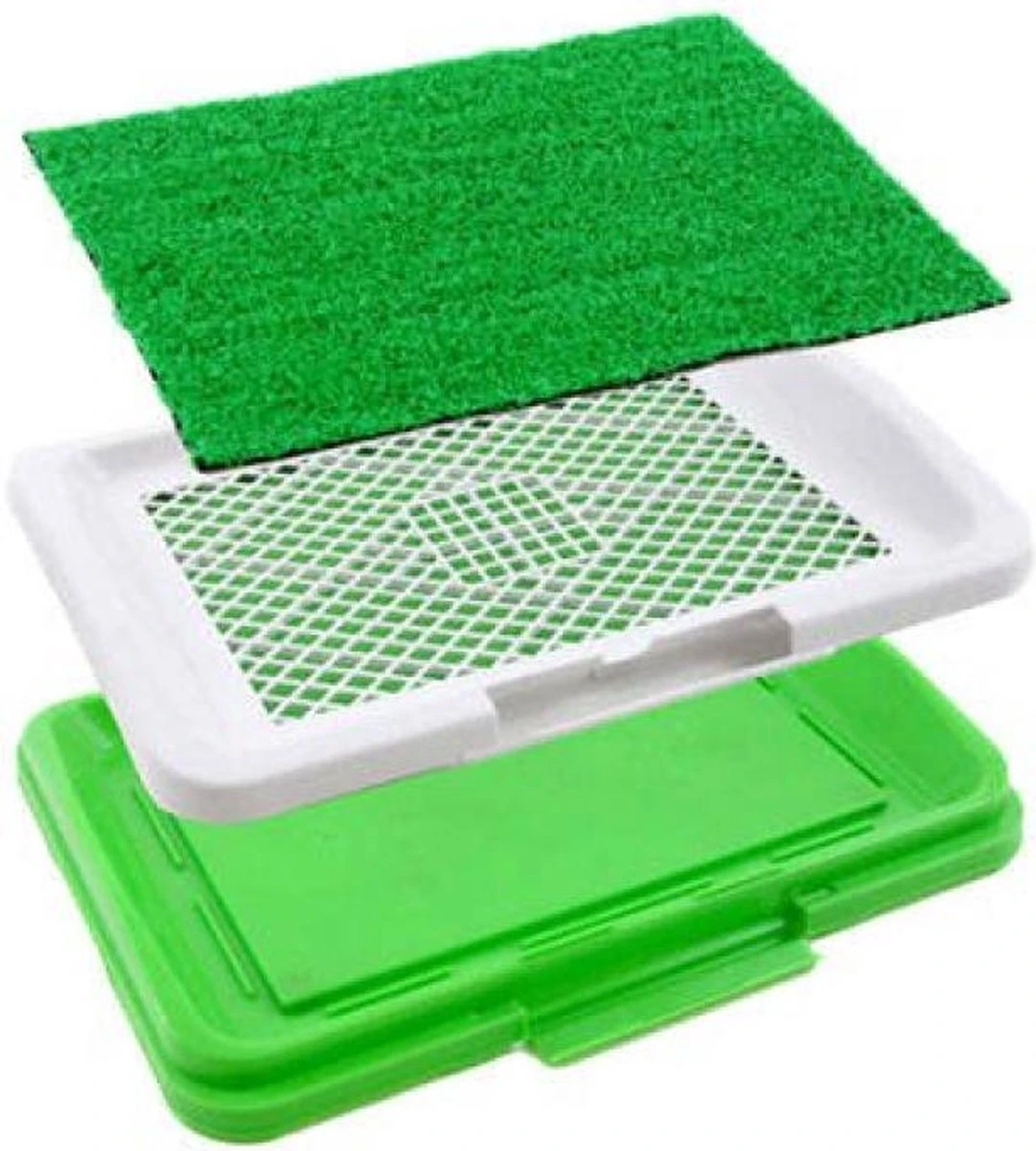 Hondentoilet Kunstgras - 3 Laags - 46 X 33 X 6cm - Puppy Pads - Zindelijkheidstraining Hond - Training Pads Puppy - Hondenmat - Afbeelding 2