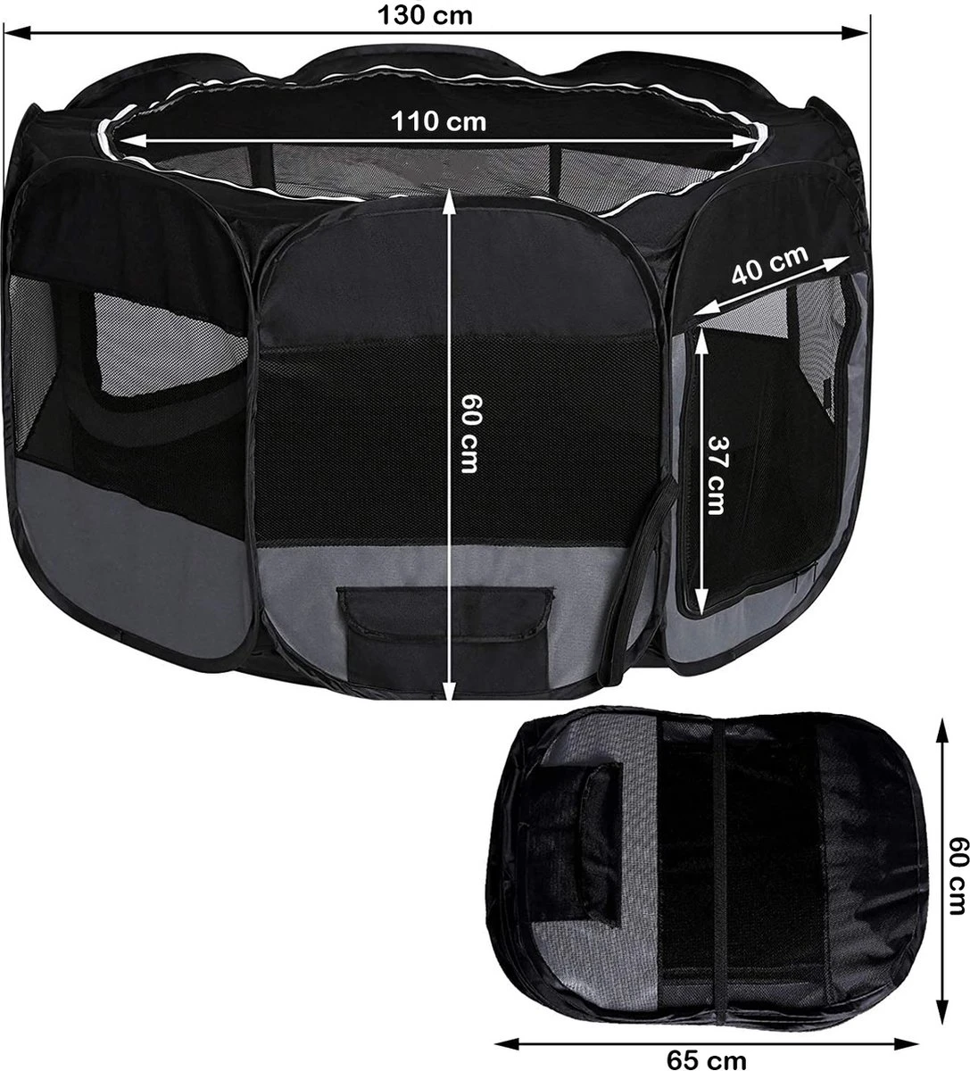 Meisterpet - XXL Opvouwbare Puppyren - 130 X 130 X 60 Cm - Met Gratis Dieren Verzorging Set T.w.v. €19.99 - Afbeelding 8
