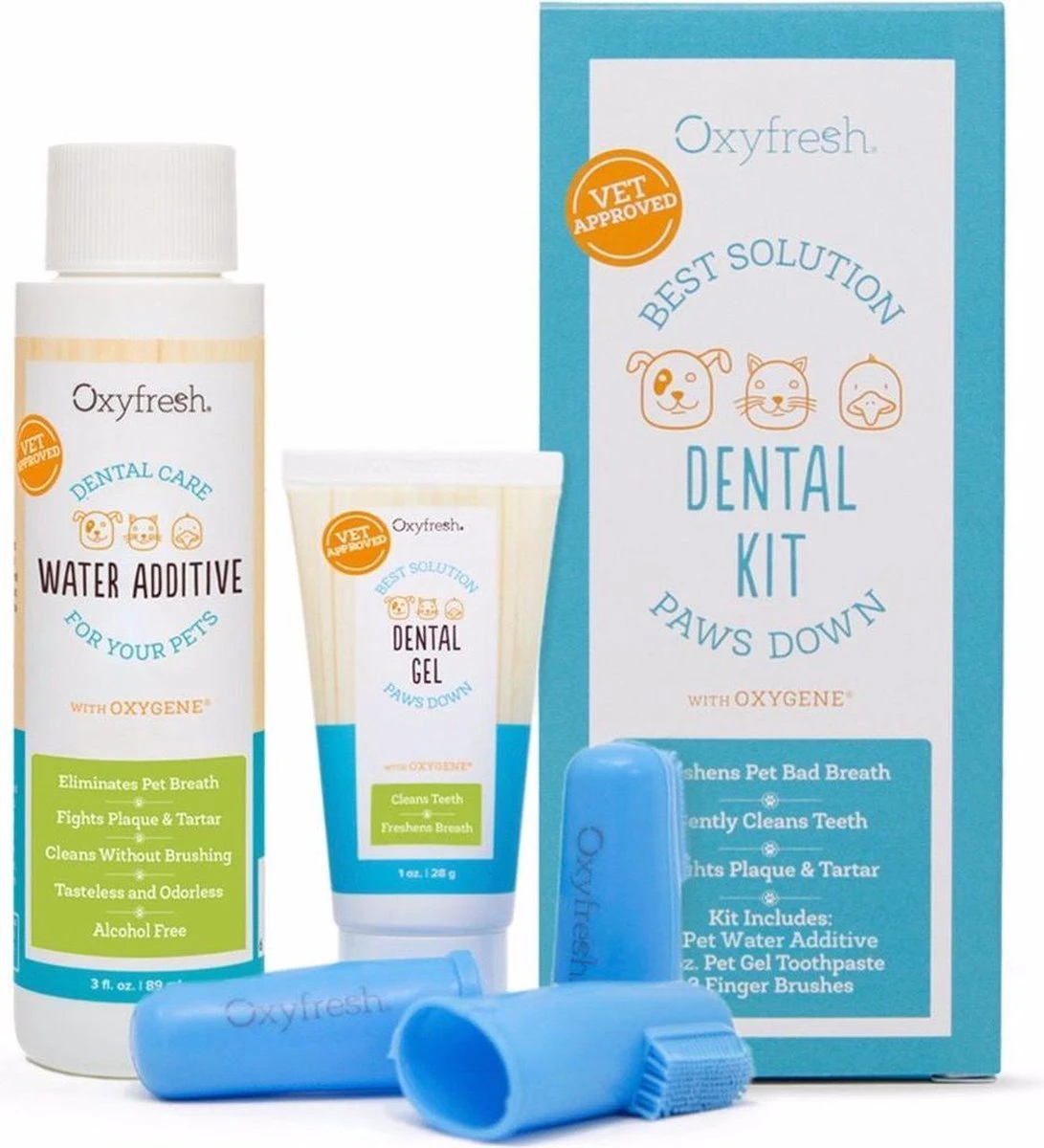 OxyFresh Pet Dental Kit - Tegen Slechte Adem En Tandsteen Bij Honden En Katten