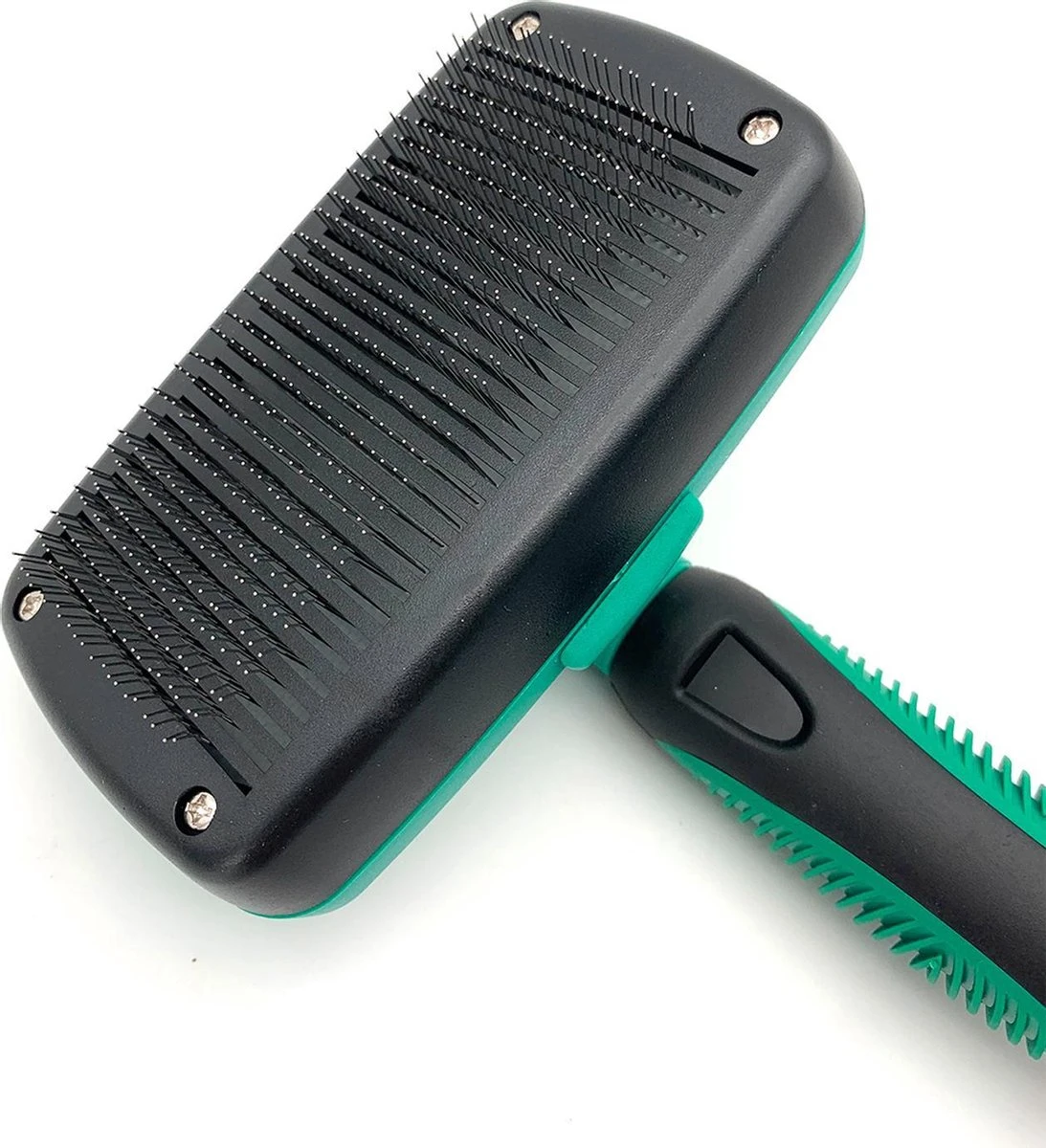 ElegaPet Hondenborstel Groen - Hondenhaar Verwijderen - Kat En Hondenkam - Slickerborstel Hond En Kat - Groomer - Ondervacht Kam Hond - Borstel Hond - Hondenborstel Langharig En Kortharig - Slickerborstel - Anti Klit/Knopen/Huidschilfers - Afbeelding 2