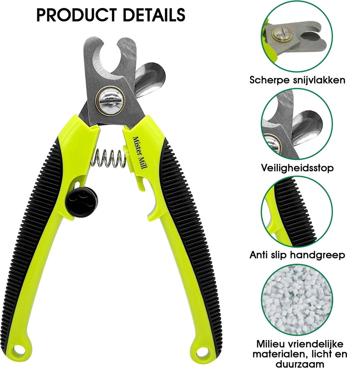 Mister Mill Professionele Nagelknipper Hond En Kat - Nageltang - Nagelschaar Konijn, Cavia En Andere Dieren - Afbeelding 9