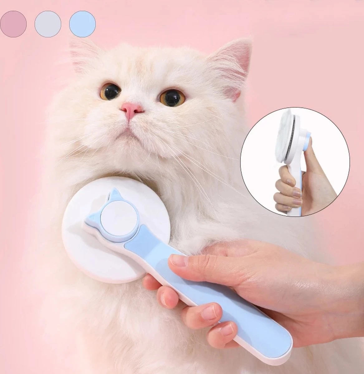 Kattenborstel - Kattenkam - Hondenborstel - Kattenhaar Verwijderaar - Haarverwijderaar Voor Huisdieren - Kattenhaar - Hondenhaar - Haarverwijderaar Voor Huisdieren - Langharig/Kortharig - Katten Accessoires - Katten - Blauwe Kleur