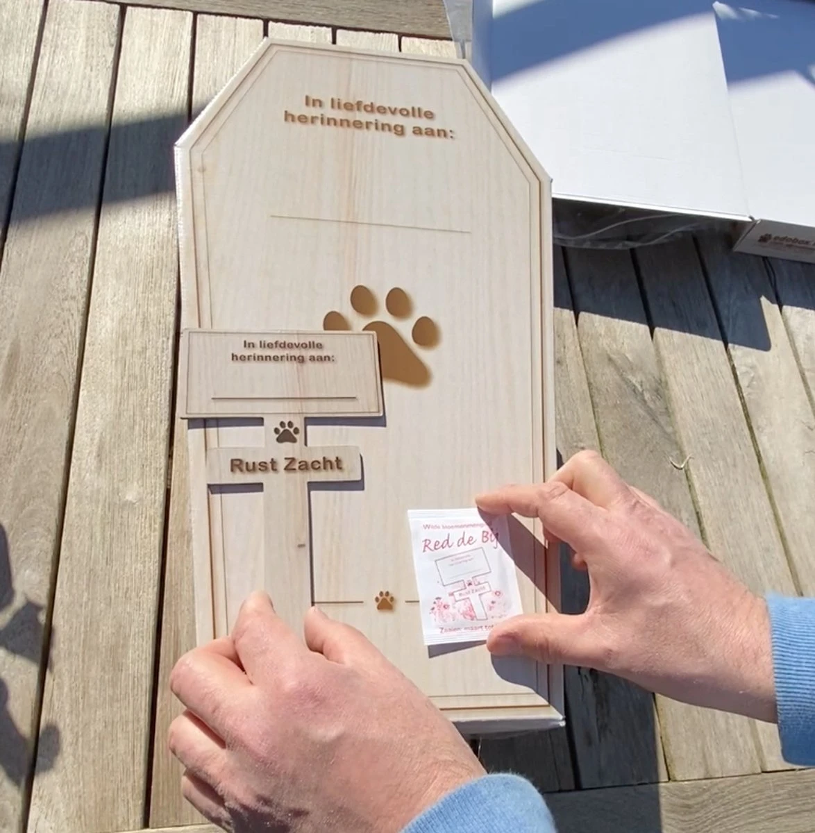 Dieren Begraafkist, Dieren Grafkist, Dieren Doodskist Voor Kat, Konijn Of Hond, Huisdier Begraven (100% Afbreekbaar) - Afbeelding 5