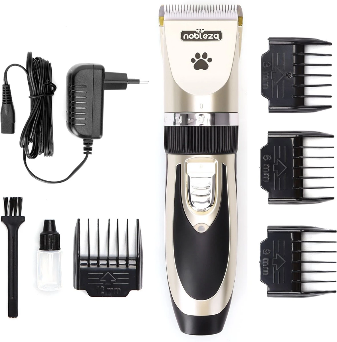 Nobleza B78 - Dieren Tondeuse Set - 4 Opzetkammen - Voor Huisdieren Katten & Honden - Draadloos