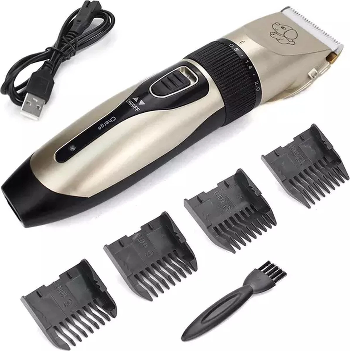 Merkloos Professionele Dierentondeuse - Scheerapparaat Voor Honden En Katten - Trimmer - 4 Opzetstukken - Oplaadbaar - Draadloos - Stil - Verschillende Haar En Vachtlengtes - Haartrimmer - Hondentrimmer - Honden Trimmer - Honden Knippen - Haren Knippen - Afbeelding 9