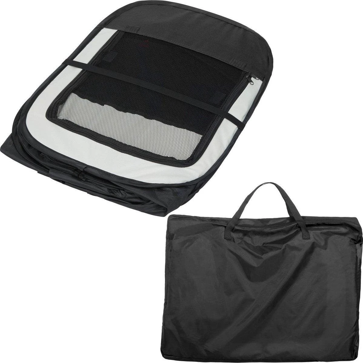 Dailyibed Opvouwbare Puppyren - Zwart - 115x115x58 Cm - Incl. Draagtas - Incl. Voederbak - Afbeelding 10