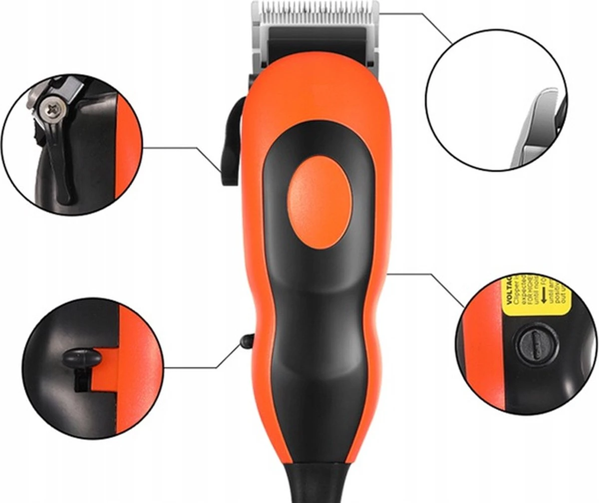 HTC Professionele Hondentondeuse - Haartrimmer Voor Honden En Katten - Krachtige Motor - Werkt Op 220V - Katten Tondeuses - Katten & Honden Trimset - Hondentrimmer - Dierentondeuse - Weinig Decibel- Met Opbergkoffer - Afbeelding 3