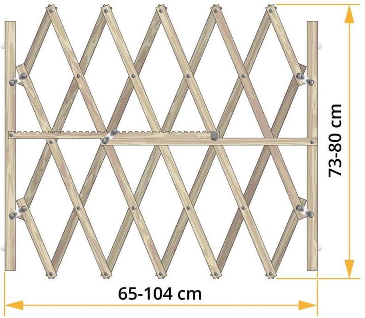 Merkloos PressFix Deurhekje Uitklapbaahekje 65-104cm - Afbeelding 2