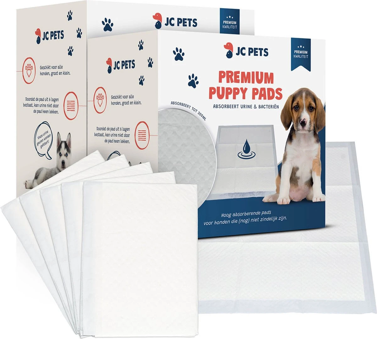 JC Pets Premium Puppy Training Pads - Hondentoilet - Zindelijkheidstraining Hond - 100 Stuks - 60 X 45 Cm