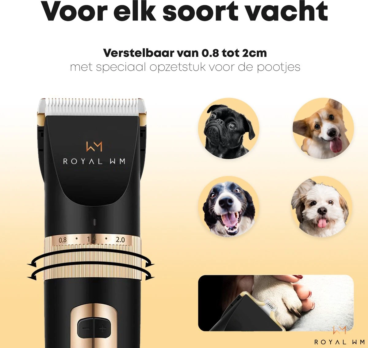 Hondentondeuse Professioneel - 2 In 1 - Honden & Katten - Hondentrimmer - Dikke & Dunne Vacht - Afbeelding 2