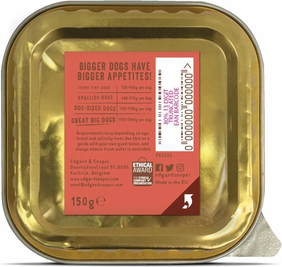 11x Edgard & Cooper Kuipje Vers Vlees Senior Hondenvoer Kip - Zalm 150 Gr - Afbeelding 2