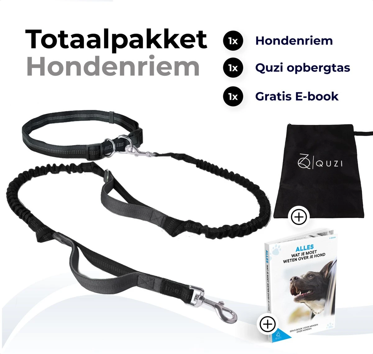 Canicross Looplijn Hond Met Heupriem Voor Hardlopen - Elastische Handsfree Hondenriem - Honden Trainingslijn - 150/210cm - Zwart - Afbeelding 6
