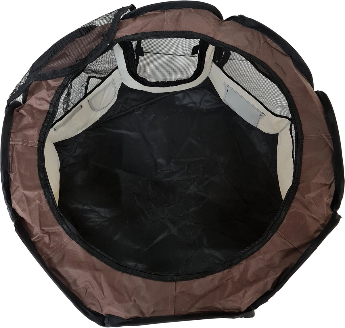 Dailyibed Opvouwbare Puppyren - Bruin - 115x115x58 Cm - Incl. Draagtas - Incl. Voederbak - Afbeelding 9