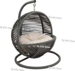 Merkloos Mini Hangstoel Swing Simba Kat / Hond Grijs | Creme Kussen