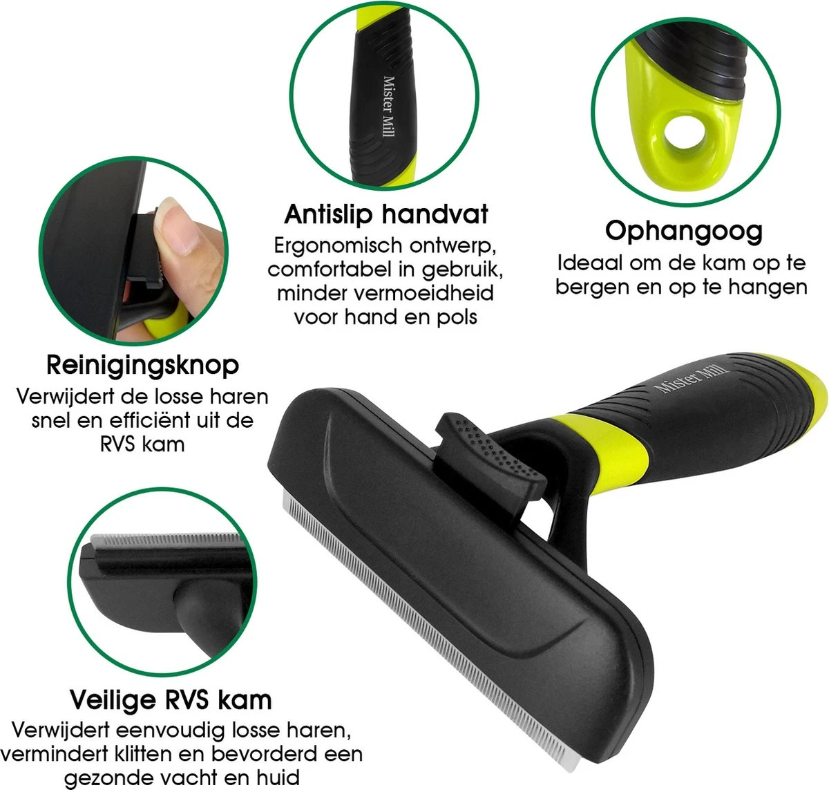 Mister Mill Trimhark - Hondenkam Kattenkam - Dierenkam 6,6 CM - Afbeelding 3