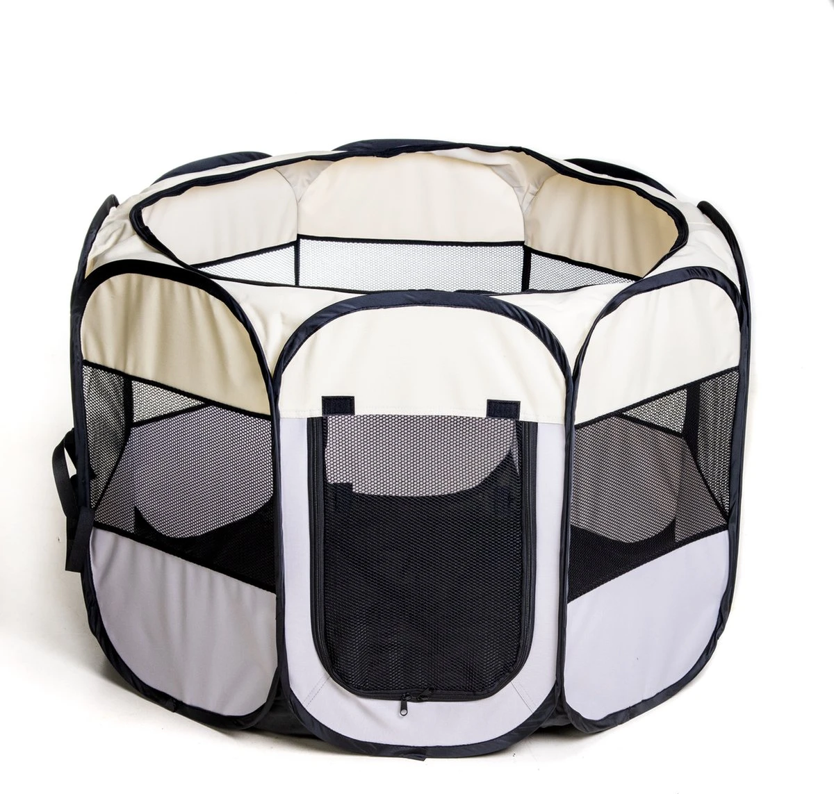 Dogs&Co Puppyren Opvouwbaar Grijs 90x90x60cm In Handige Draagtas - Afbeelding 2