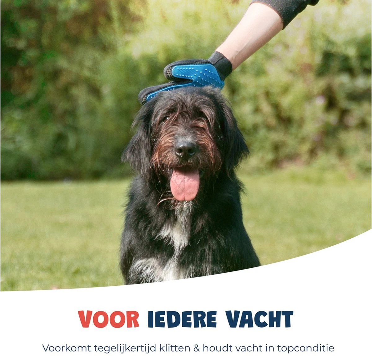 Merkloos Vachtverzorgingshandschoen - Afbeelding 5