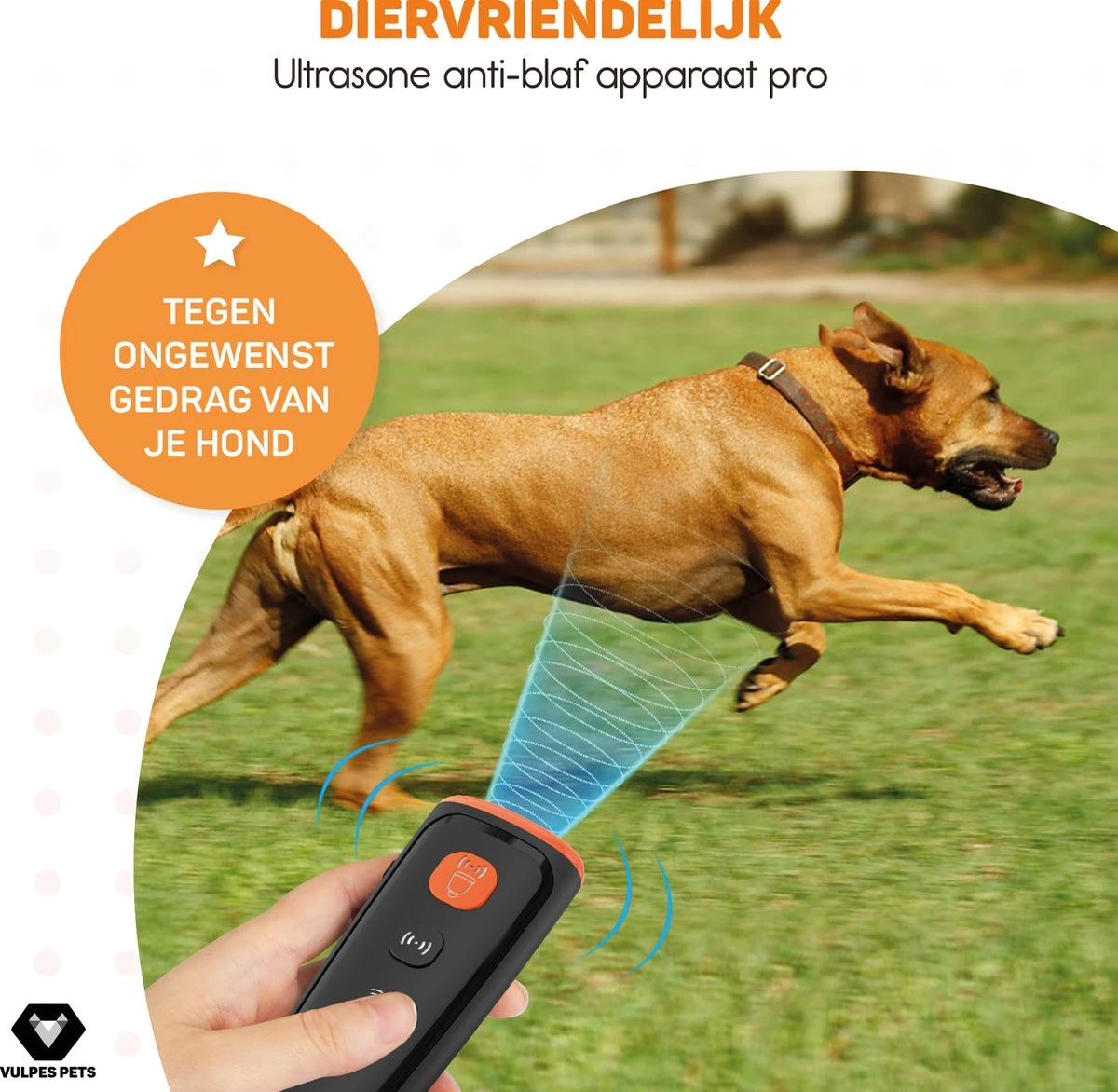 Vulpes Pets® Ultrasone Anti Blaf Apparaat – 3-in-1 Anti Blaf Apparaat Pro - Diervriendelijk & Zonder Schok - Alternatief Anti Blafband - Voor Kleine & Grote Honden - Audio - Flashlight - USB-Oplaadbaar - Afbeelding 11