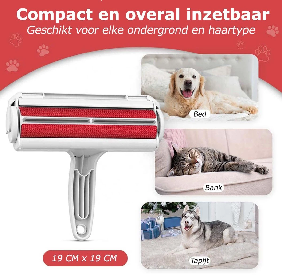PluizenBOEF® Huisdierhaar Verwijderaar - Haarverwijderaar Voor Huisdieren - Hondenhaar - Kattenhaar - Pluizenborstel - Afbeelding 6