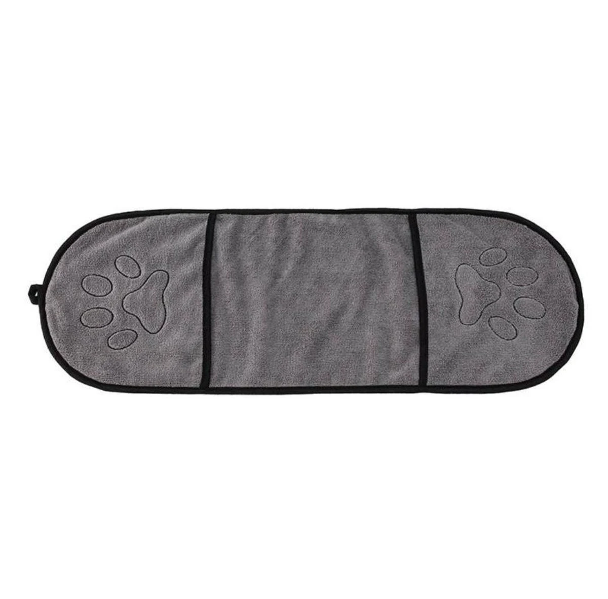 N4dogs – Hondenhanddoek – Honden Handdoek – Microvezel Handdoek – Handdoek Hond – Droogdoek Hond – Dierendeken – Sterk Absorberend – Handdoek Met Zakken - Grijs - 66 X 23 Cm - Afbeelding 3