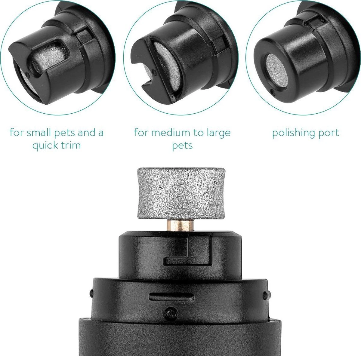 Navaris Elektrische Nagelvijl Voor Huisdieren - Met Diamanten Vijlkop - Voor Honden, Katten En Konijnen - Ook Voor Vogelsnavels - Draadloos - Afbeelding 4