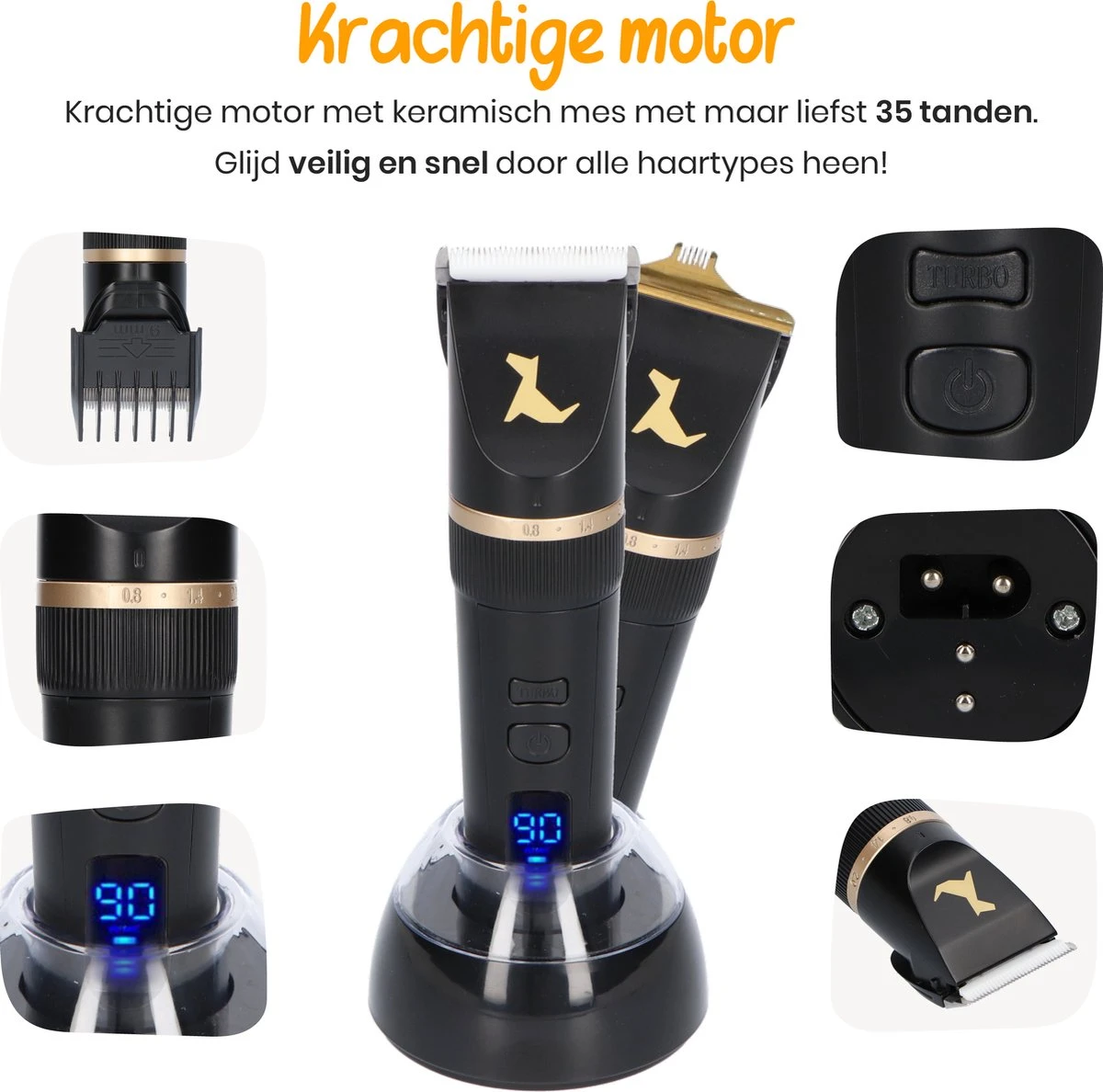 Loyalpetclub® Professionele 2-in-1 Hondentondeuse Voor Dikke Vacht – Draadloze Honden Tondeuse & Hondentrimmer – Stille Tondeuse Katten & Honden Trimset - Inclusief Opbergtasje - Afbeelding 6