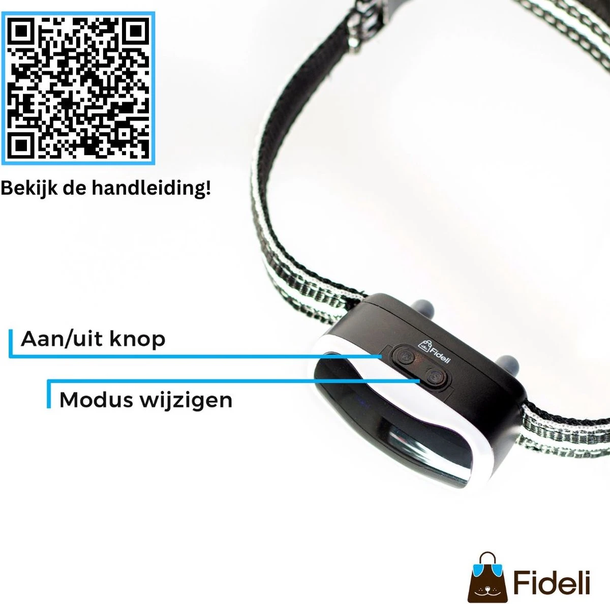 Fideli Anti Blafband - Zonder Schok - Grote En Kleine Honden - Oplaadbaar - LED Verlichte Band - Afbeelding 7