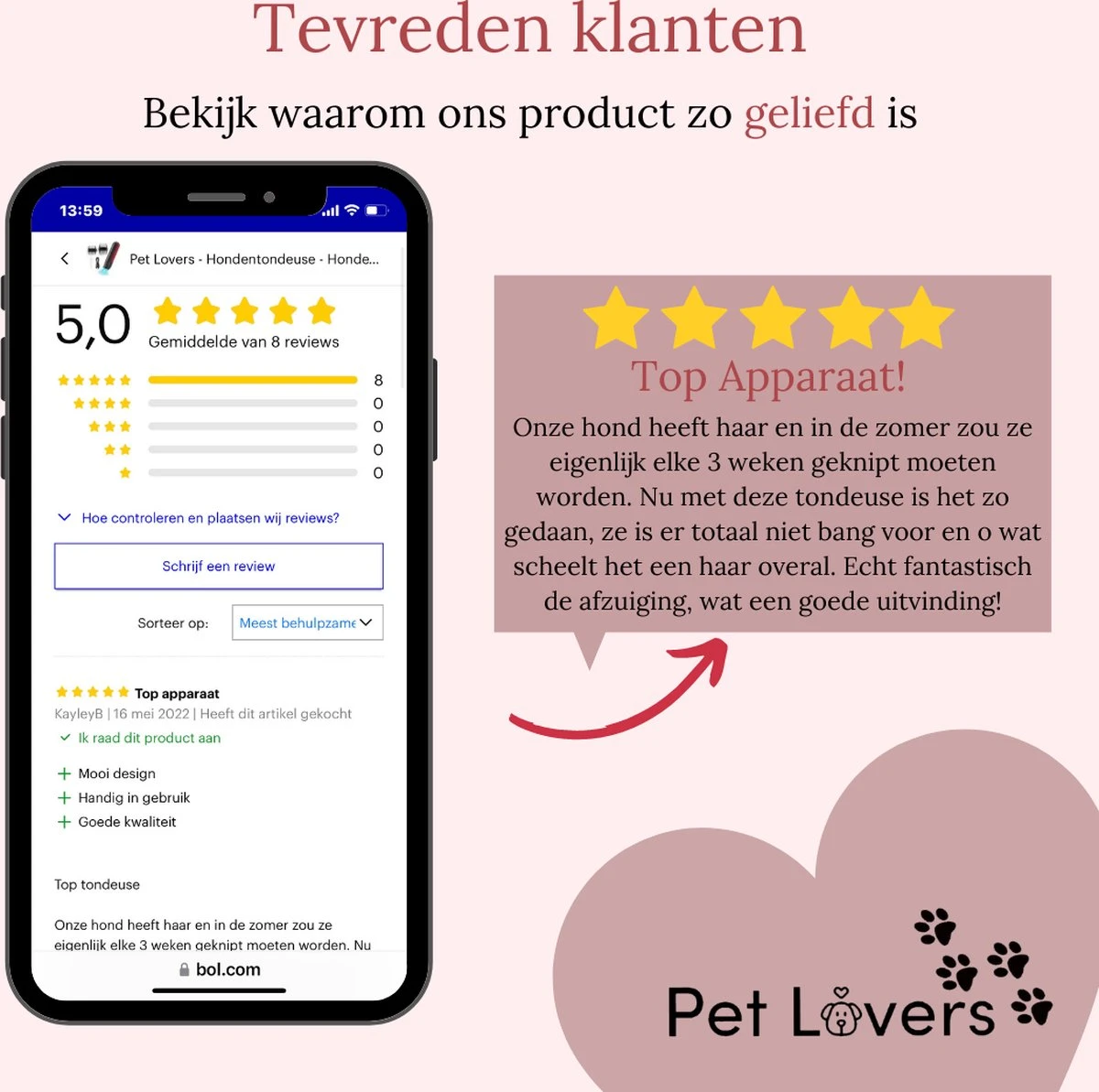 Pet Lovers - Hondentondeuse - Hondentondeuse - Automatische Inhalerende Haren - Dierentondeuse - Hondentrimmer - Hondentondeuse Dikke Vacht - Tondeuse Voor Honden - Hondentondeuse - Draadloos - 2 Opzetkammen - Honden En Katten Tondeuse - Afbeelding 7