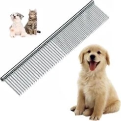 Merkloos Anti-Klit- Kam - Haarverwijderaar Voor Huisdieren - Pijnloos - Roestvrijstaal - Huisdiervriendelijk
