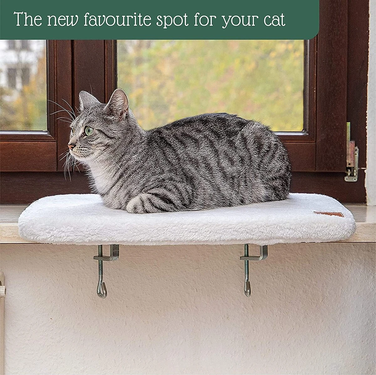 Pfotenolymp® Premium Window Baars/Krabmat Voor Katten Bij Het Raam - Vensterbank/Kattenbank Voor De Vensterbank - Zit/Ligstoel Voor Katten - Afbeelding 5