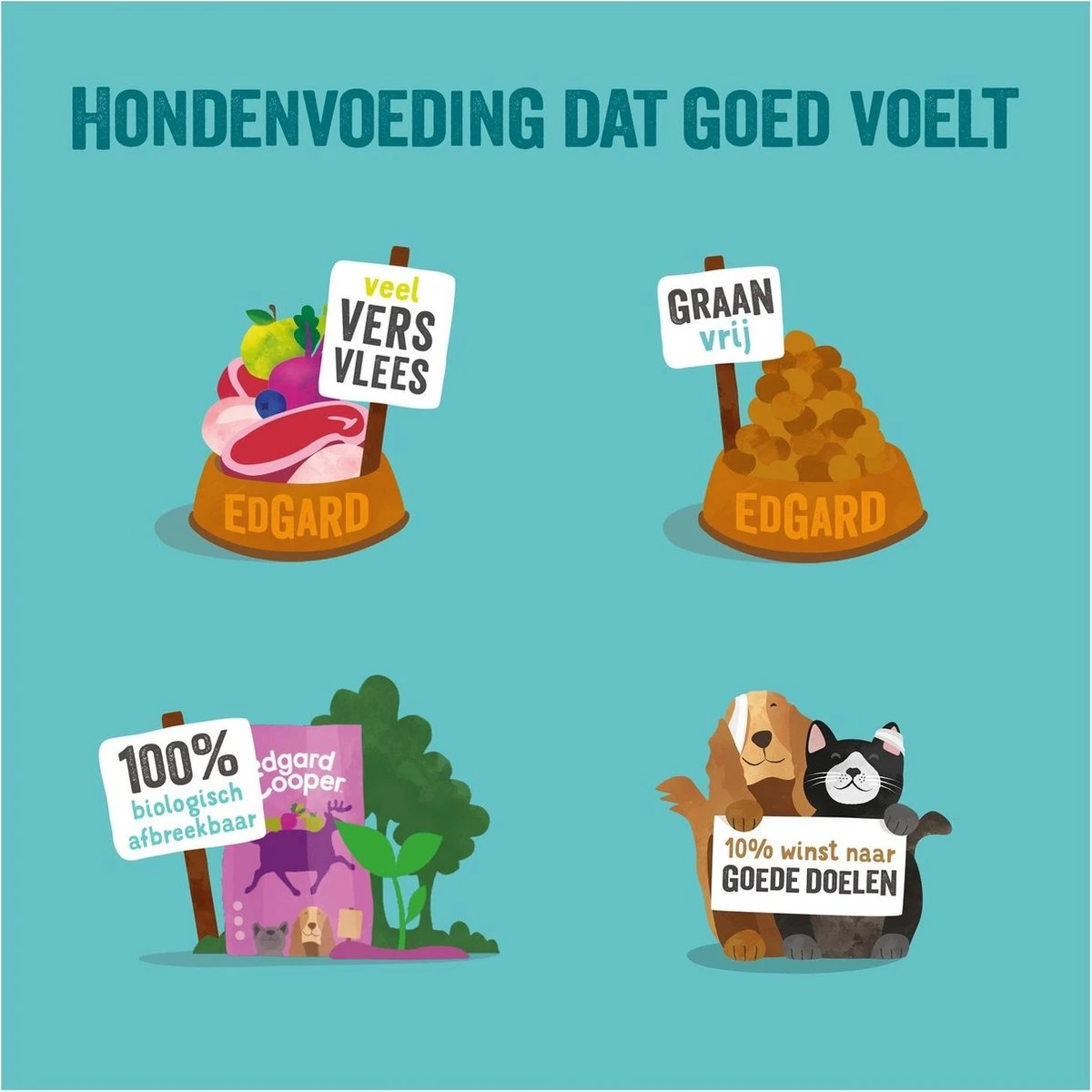 Edgard & Cooper Verse Scharreleend & Kip Puppy - Hondenvoer - 7kg - Afbeelding 2