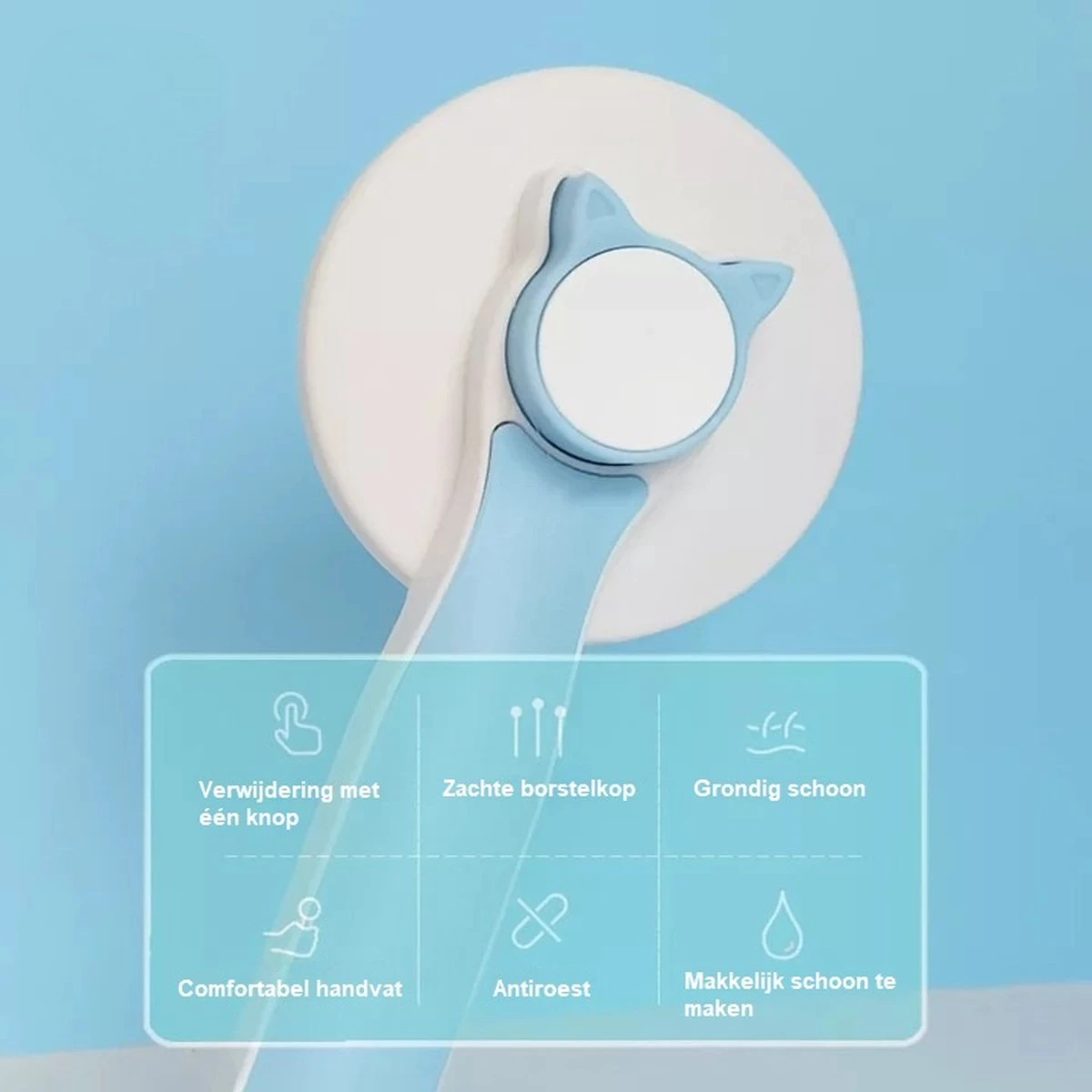 Kattenborstel - Kattenkam - Hondenborstel - Kattenhaar Verwijderaar - Haarverwijderaar Voor Huisdieren - Kattenhaar - Hondenhaar - Haarverwijderaar Voor Huisdieren - Langharig/Kortharig - Katten Accessoires - Katten - Blauwe Kleur - Afbeelding 7