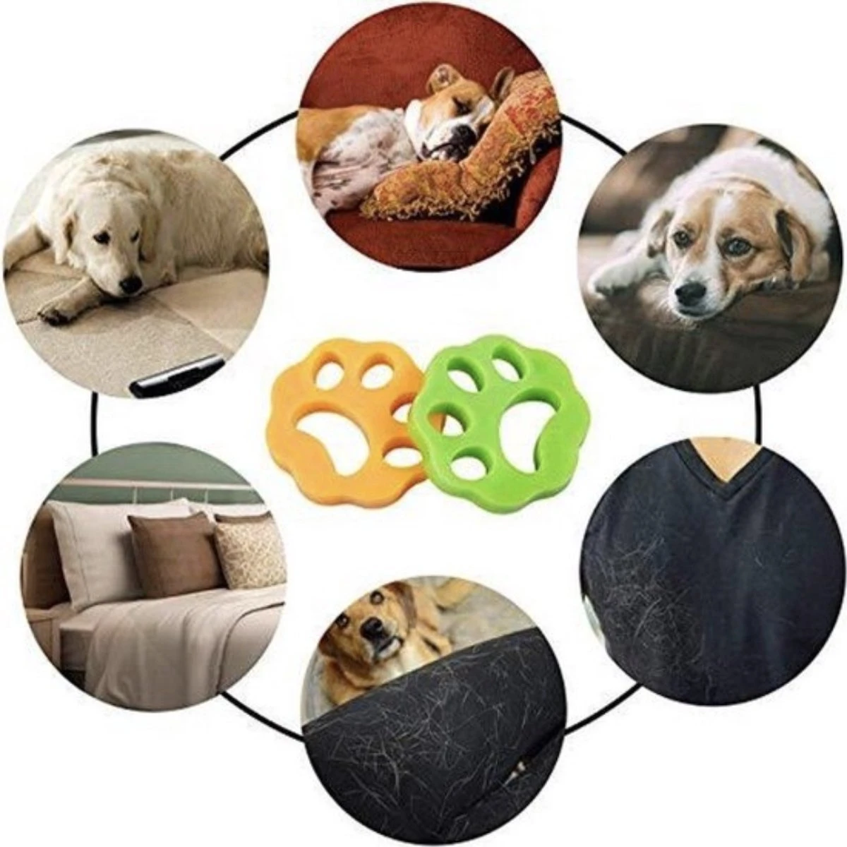 ALG-Shop - Haarverwijderaar Voor Huisdieren - 2 Stuks - Wasmachine Reiniger - Hondenhaar Verwijderaar Voor Wasmachine En Droger - Pluispootjes - Afbeelding 3