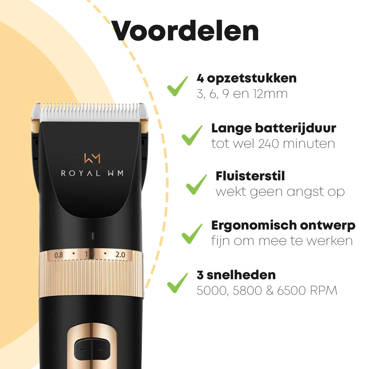 Hondentondeuse Professioneel - 2 In 1 - Honden & Katten - Hondentrimmer - Dikke & Dunne Vacht - Afbeelding 6