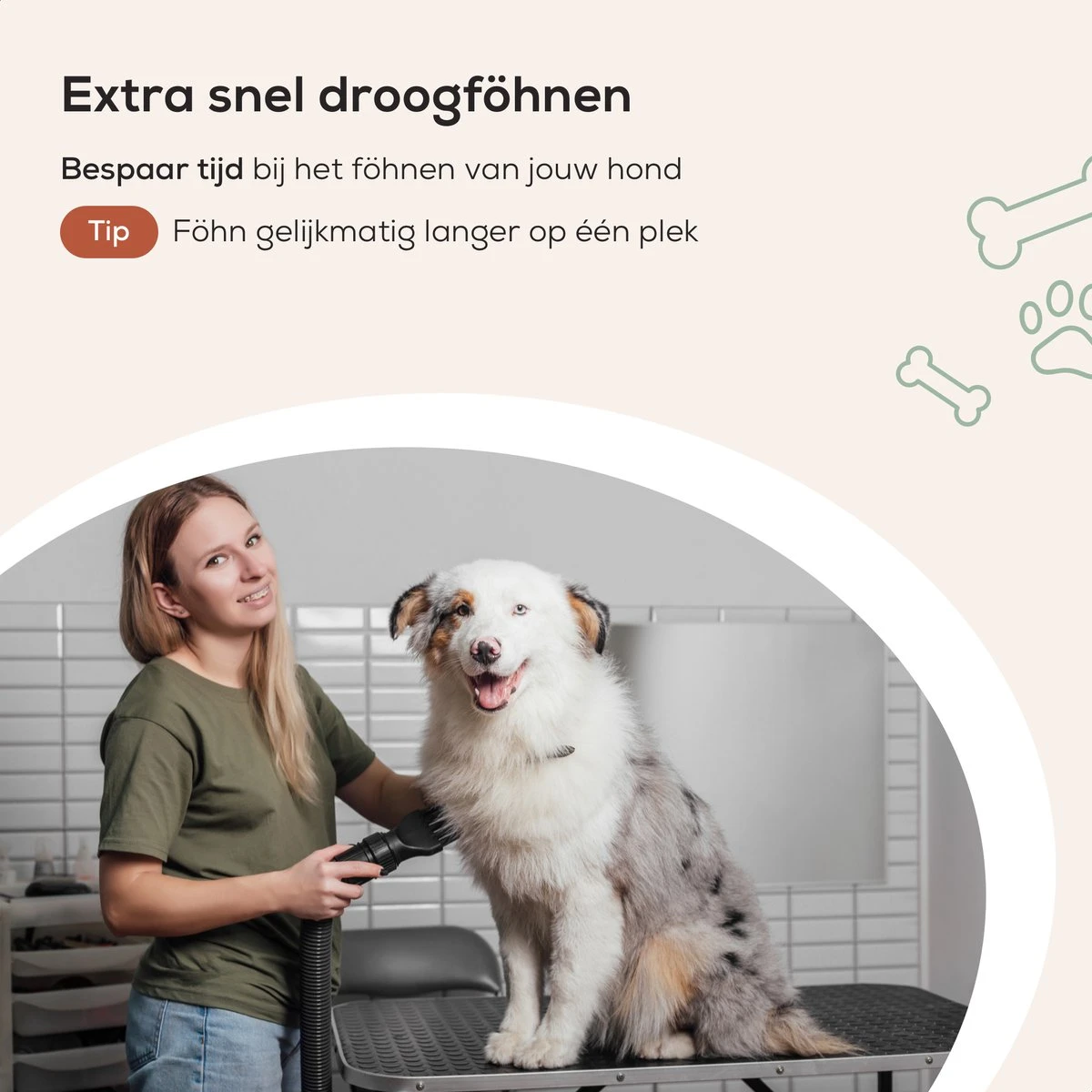 MiMOPETS® Hondenföhn Met 4 Opzetstukken – Waterblazer Voor Honden Met Geluiddemper -Hondendroger - Zwart - Afbeelding 8