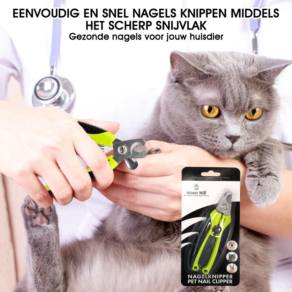 Mister Mill Professionele Nagelknipper Hond En Kat - Nageltang - Nagelschaar Konijn, Cavia En Andere Dieren - Afbeelding 12