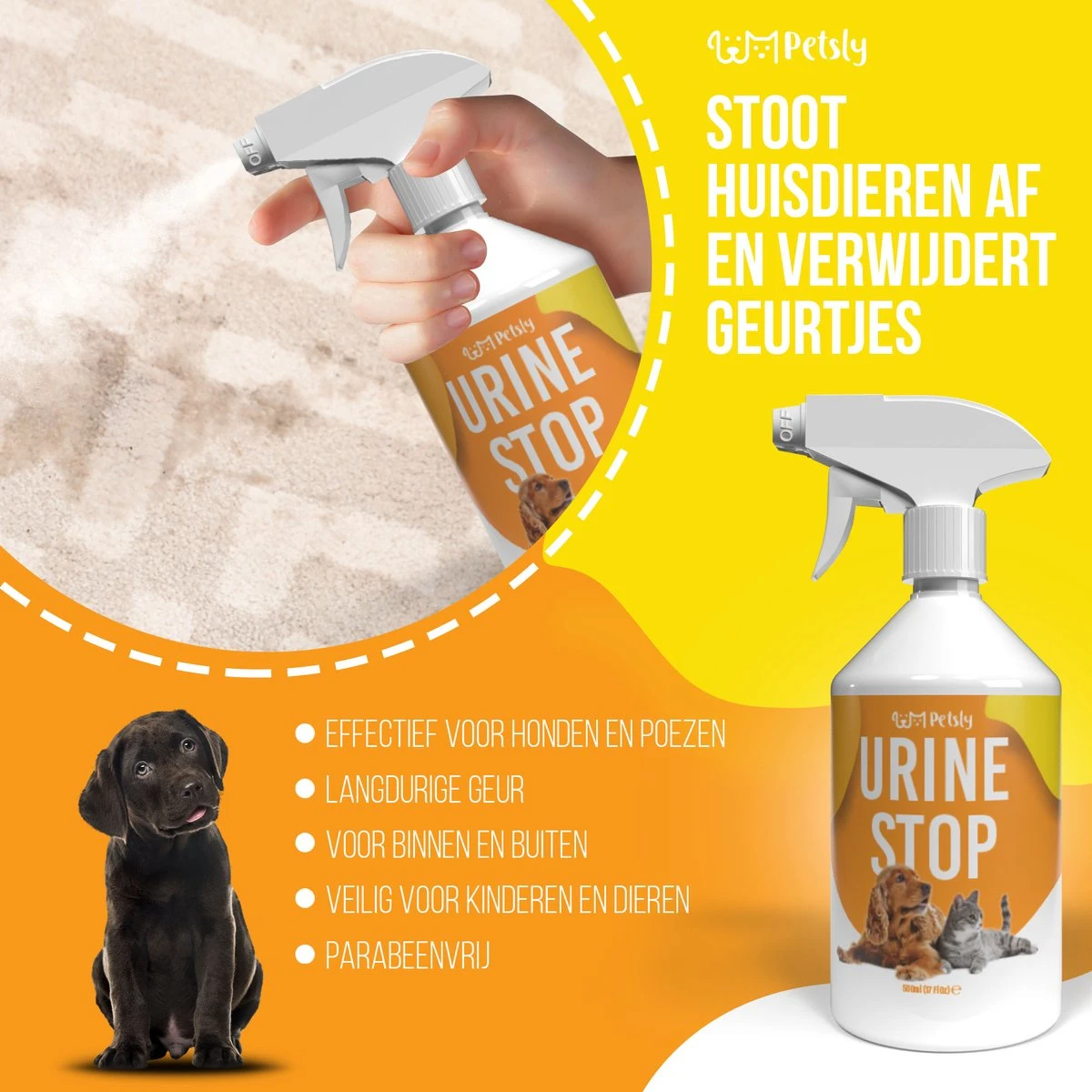 Petsly Urine Stop Spray - Dierentoilet - Voor Zindelijkheid Training, Puppytraining. Voorkomt Markeren - 500ml - Afbeelding 4