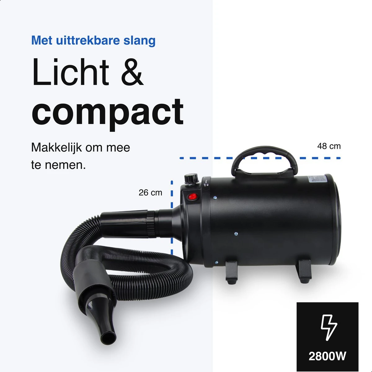 Vivid Green Waterblazer Met 3 Opzetstukken - Hondenfohn - Voor Honden - Met Geluiddemper - 2800W - Afbeelding 3