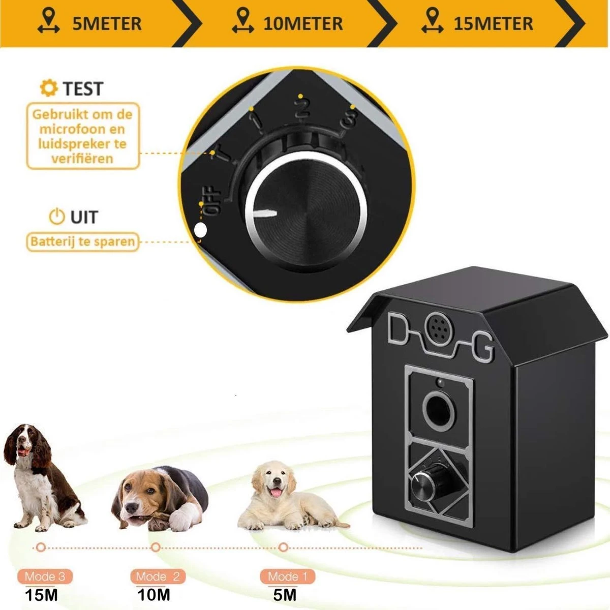 Merkloos Barky® Anti Blaf Apparaat Honden Ultrasoon Hondentrainer Incl Batterij - Anti Blafband Alternatief Veilig & Diervriendelijk - Dog Anti Bark Control - Afbeelding 2