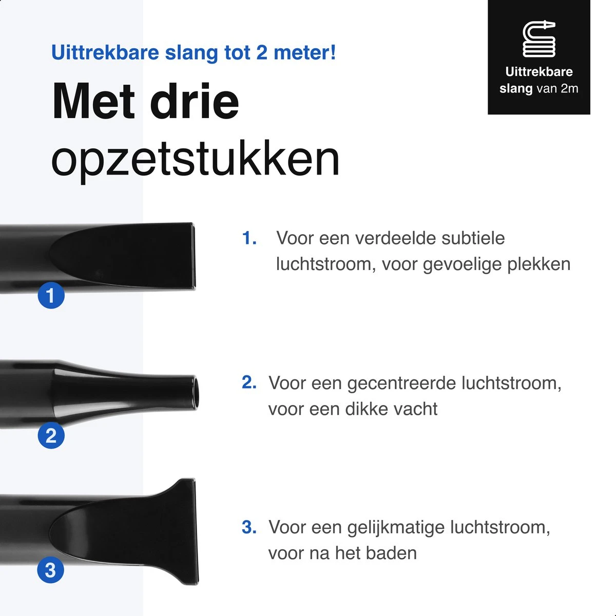 Vivid Green Waterblazer Met 3 Opzetstukken - Hondenfohn - Voor Honden - Met Geluiddemper - 2800W - Afbeelding 5