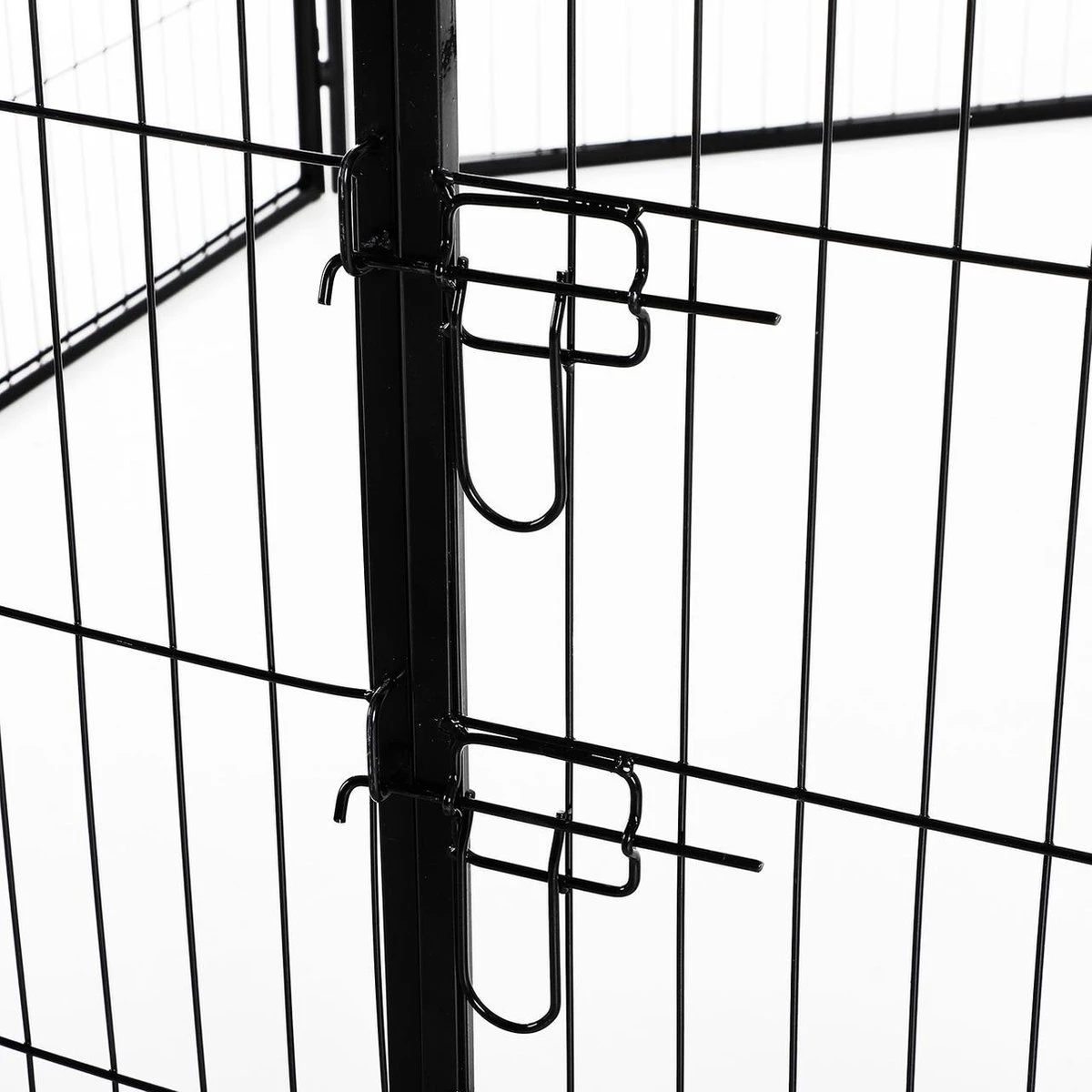 Merkloos Hondenren - Puppyren - Hondenkennel - 8 Kennelpanelen - Staal - 80 Cm Hoog - 640 Cm Omtrek - Uitbreidbaar - Afbeelding 7