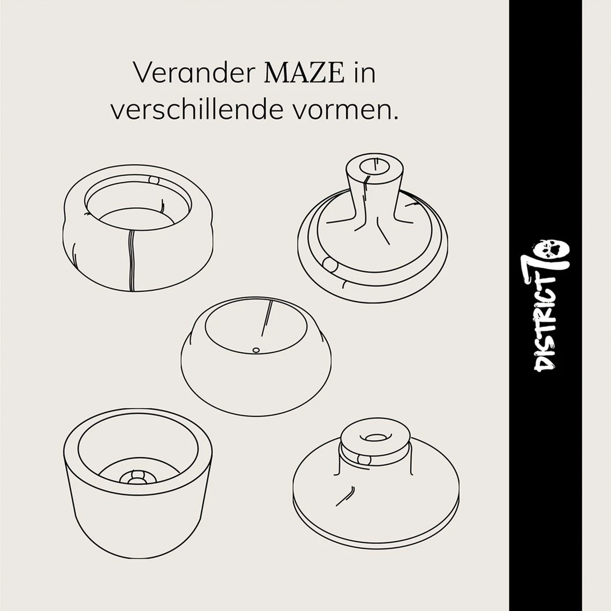 District 70 MAZE 3-in-1 Opvouwbare Kartonnen Kattenmand - Inclusief Catnip Balletje - Voor Slapen, Spelen En Krabben! - Afbeelding 19