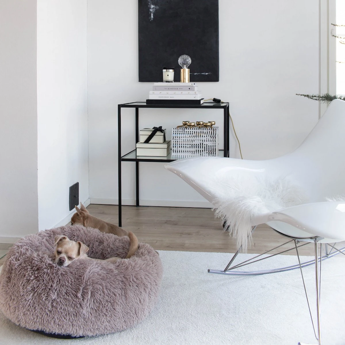 District 70 FUZZ - Hondenmand Comfortabel En Zacht Pluche - Zand, Oudroze, Donkergrijs En Lichtgrijs In S/M/L/XL - Maat: Large, Kleur: Zand - Afbeelding 6