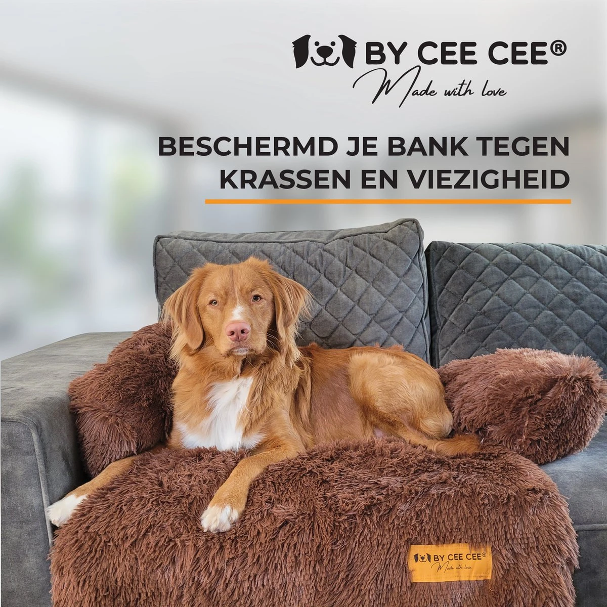 Origineel Hondendeken Voor Bank– Hondenkleed Fluffy – Pluche Hondenbed - Hondenmand Premium - Volledig Afritsbaar - Afbeelding 2