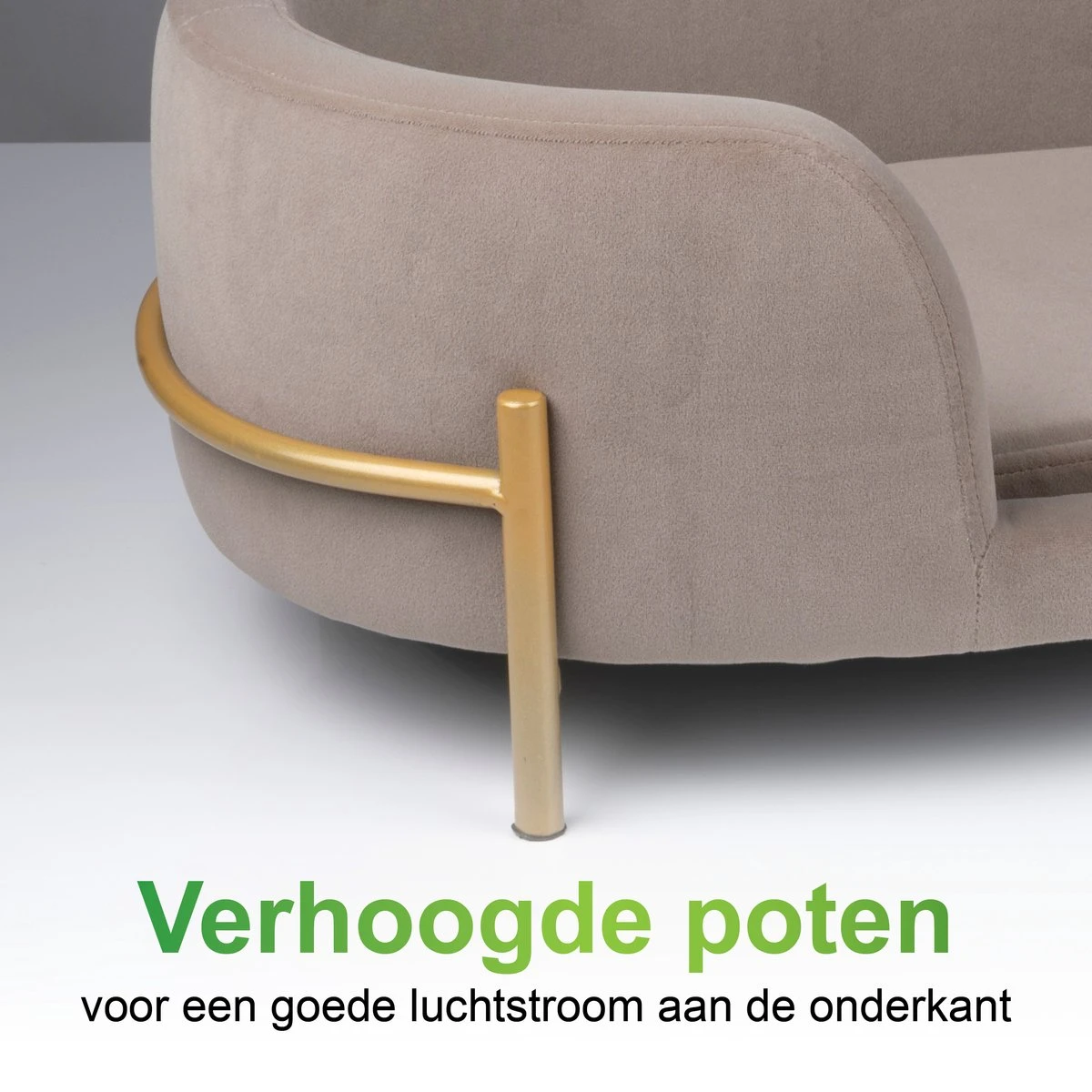 Maxxpro Pet Bed - Huisdieren Tot 80KG - Zacht Fluwelen Kussen - Verhoogd Katten- En Hondenbed - Grijs - 60,5 X 40,5 X 23,5 Cm - Afbeelding 2