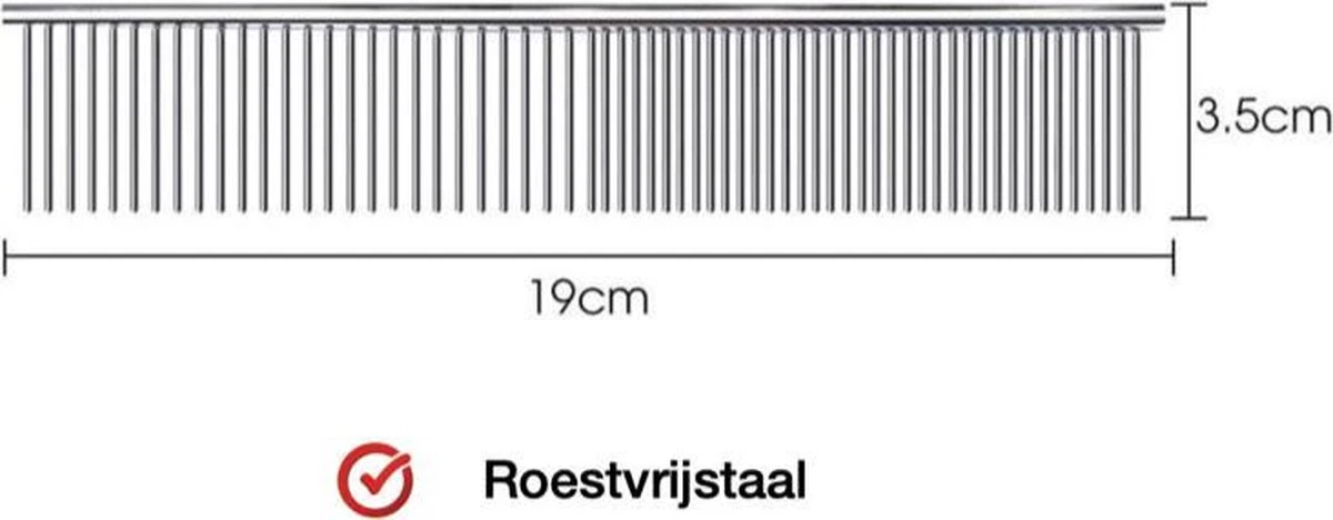Merkloos Anti-Klit- Kam - Haarverwijderaar Voor Huisdieren - Pijnloos - Roestvrijstaal - Huisdiervriendelijk - Afbeelding 7