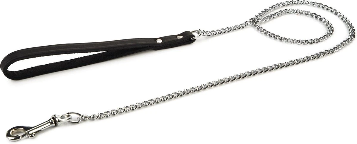 Beeztees - Hondenriem - Kettinglijn - Zwart - 2x112 Cm